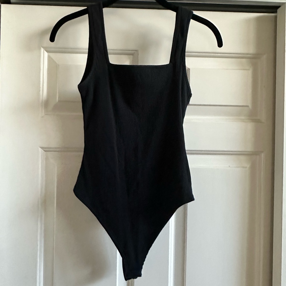Top Shop Black Ribbed Bodysuit